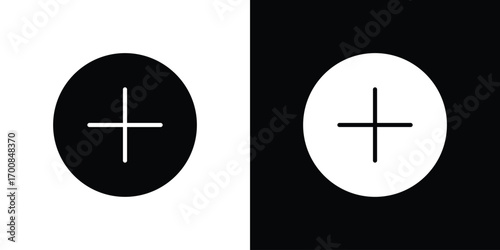 Plus icon line style. Graphic design element vectors