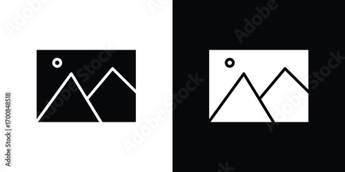Picture icon line style. Graphic design element vectors