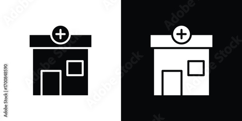 Pharmacy icon line style. Graphic design element vectors