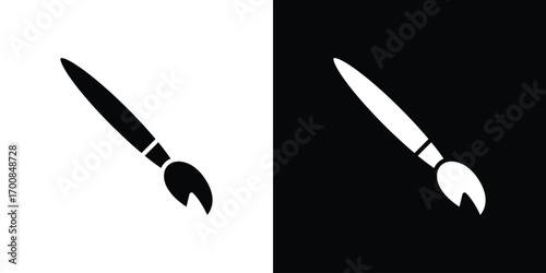 Paint brush icon line style. Graphic design element vectors