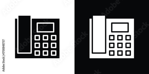 Office phone icon line style. Graphic design element vectors
