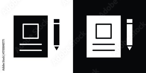 Notebook icon line style. Graphic design element vectors