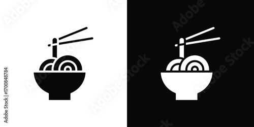 Noodles icon line style. Graphic design element vectors