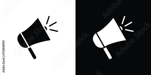 Megaphone icon line style. Graphic design element vectors