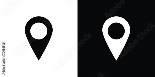 Map marker icon line style. Graphic design element vectors