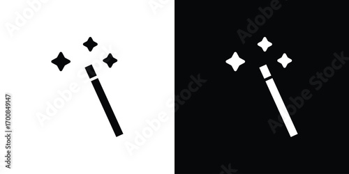 Magic wand icon line style. Graphic design element vectors