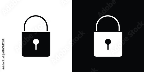 Lock icon line style. Graphic design element vectors