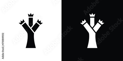 Joshua tree icon line style. Graphic design element vectors