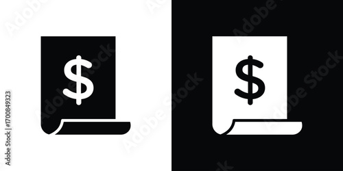 Invoice icon line style. Graphic design element vectors