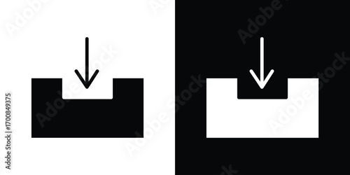 Inbox icon line style. Graphic design element vectors