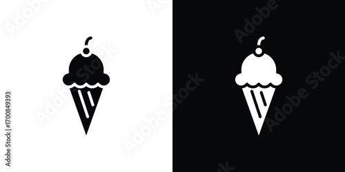 Ice cream icon line style. Graphic design element vectors
