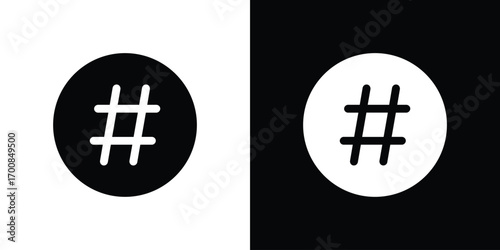 Hashtag icon line style. Graphic design element vectors