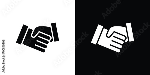 Handshake icon line style. Graphic design element vectors