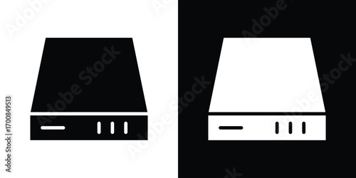 Hard Disk icon line style. Graphic design element vectors