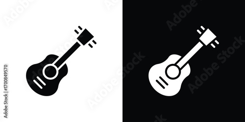 Guitar icon line style. Graphic design element vectors