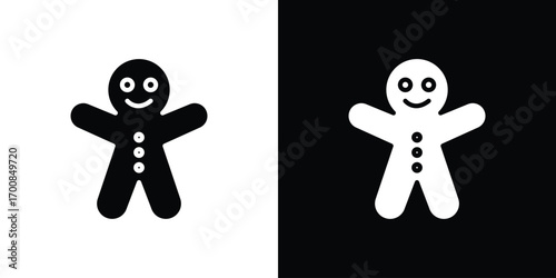 Gingerbread man icon line style. Graphic design element vectors