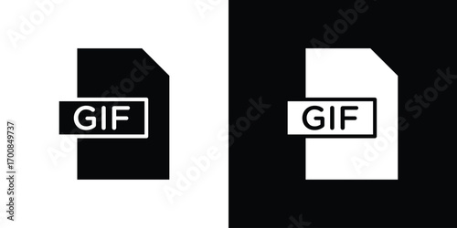 Gif icon line style. Graphic design element vectors