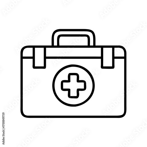 First aid kit icon vector outline illustration medical emergency healthcare equipment symbol 90