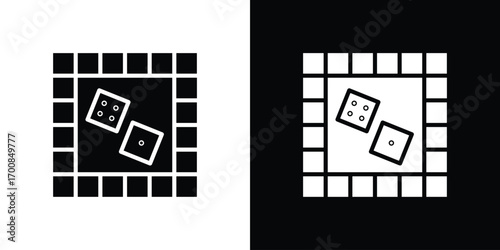 Game board icon line style. Graphic design element vectors