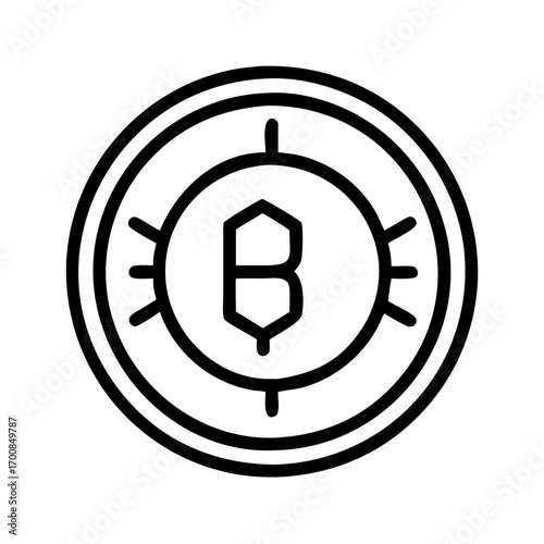 Bitcoin cryptocurrency digital currency blockchain technology decentralized finance icon vector