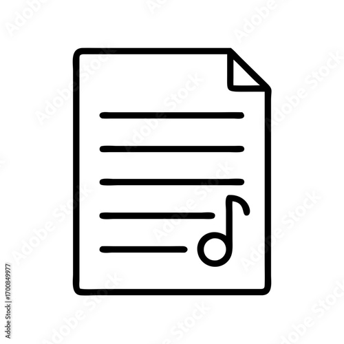 Download sheet music vector icon for musical notes and song composition illustration design file