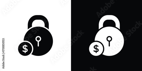 Fixed price icon line style. Graphic design element vectors