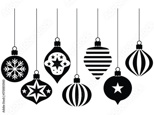 hanging christmas ornaments silhouette decoration