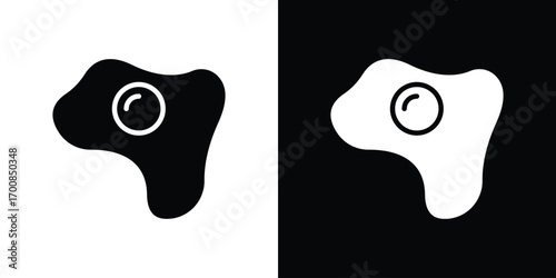Egg fried icon line style. Graphic design element vectors