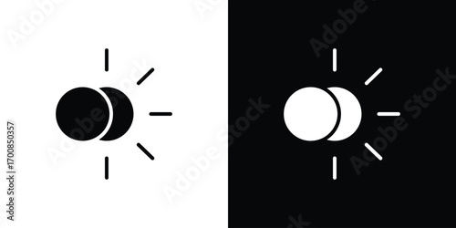 Eclipse icon line style. Graphic design element vectors