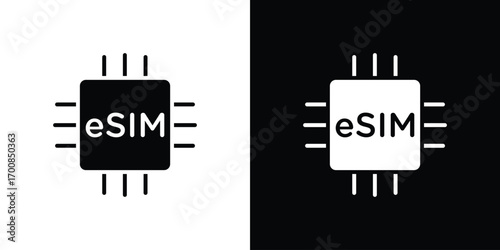 ESIM icon line style. Graphic design element vectors