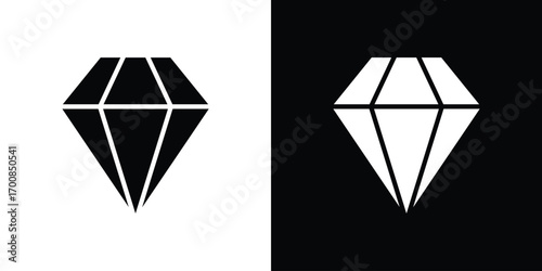 Diamond icon line style. Graphic design element vectors