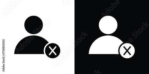 Delete user icon line style. Graphic design element vectors