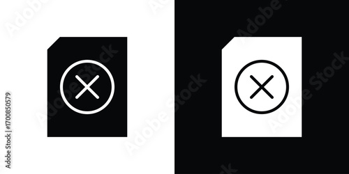 Delete Document icon line style. Graphic design element vectors