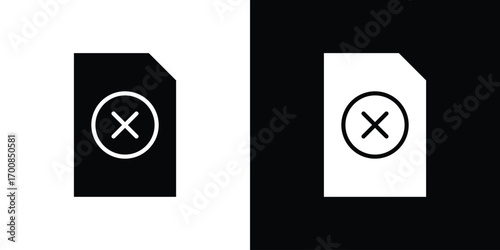 Delete Document icon line style. Graphic design element vectors