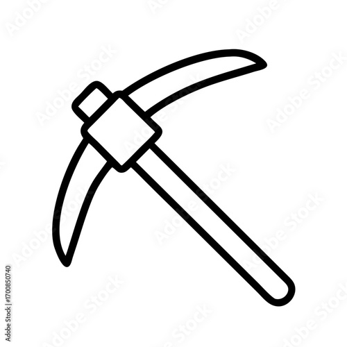 Find pickaxe vector icon illustration for mining construction and adventure design projects online now