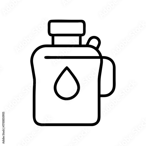 Vector illustration of water bottle canteen flask for camping hiking and outdoor activities supply
