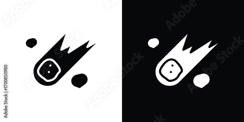 Comet icon line style. Graphic design element vectors