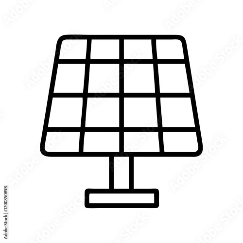 Solar panel icon renewable energy source photovoltaic cell electricity generation system design