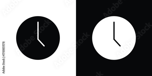Clock-five icon line style. Graphic design element vectors