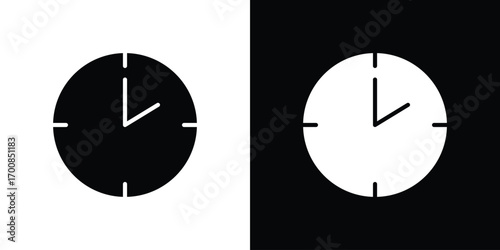 Clock two icon line style. Graphic design element vectors