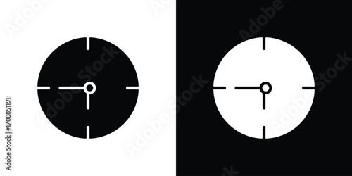 Clock icon line style. Graphic design element vectors
