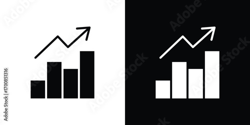 Chart histogram icon line style. Graphic design element vectors