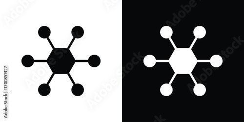 Chart connected icon line style. Graphic design element vectors