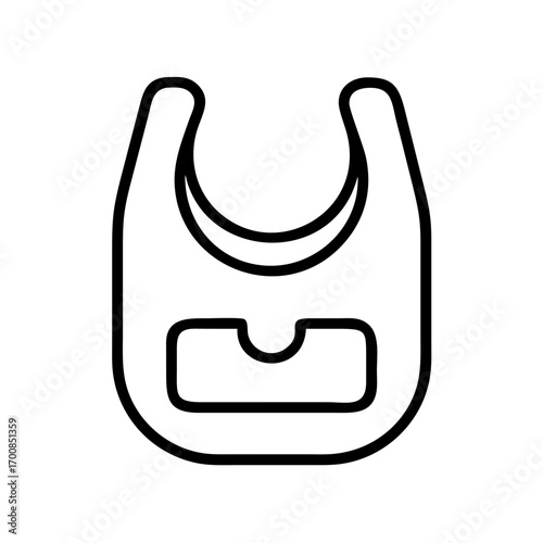 Outline baby bib vector art for feeding time protection and clothing safety illustration design