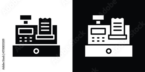 Cash register icon line style. Graphic design element vectors