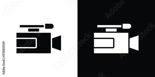 Camcorder icon line style. Graphic design element vectors