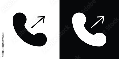 Call outgoing icon line style. Graphic design element vectors