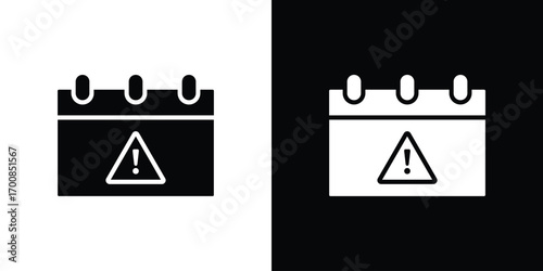 Calendar exclamation icon line style. Graphic design element vectors