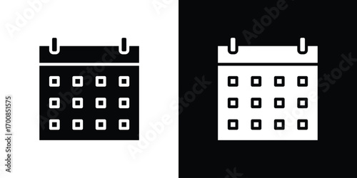 Calendar clock icon line style. Graphic design element vectors