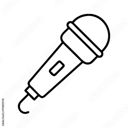 Isolated microphone vector illustration for karaoke singing podcasting and recording studio use
